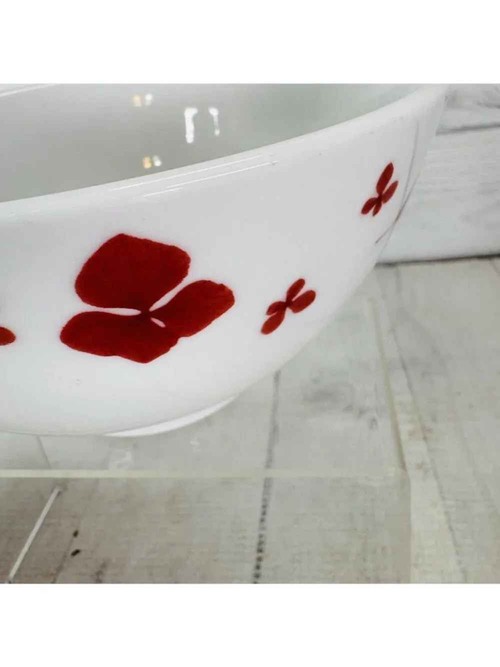 Home Target PRESSED PETALS Red Leaves Petal Porcelain Soup Cereal Bowls Set 3
